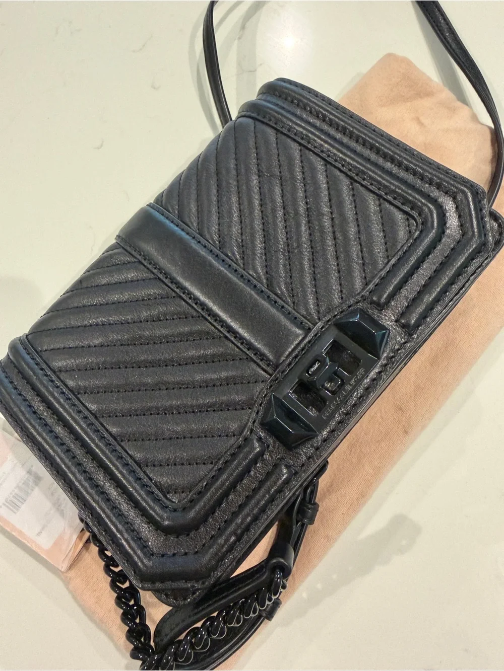 NWT Rebecca Minkoff Black Quilted Crossbody Bag